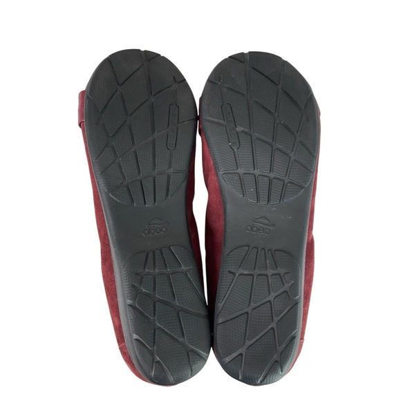 Abeo Bio System Tessa Comfort Shoe Size 10 Burgundy Suede Ballet Flats Loafer - Picture 3 of 11